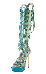 New Versace Gladiator Leder Plateaustiefel mit Schnürung und Plateausandalen It. 38,5 - US 8,5