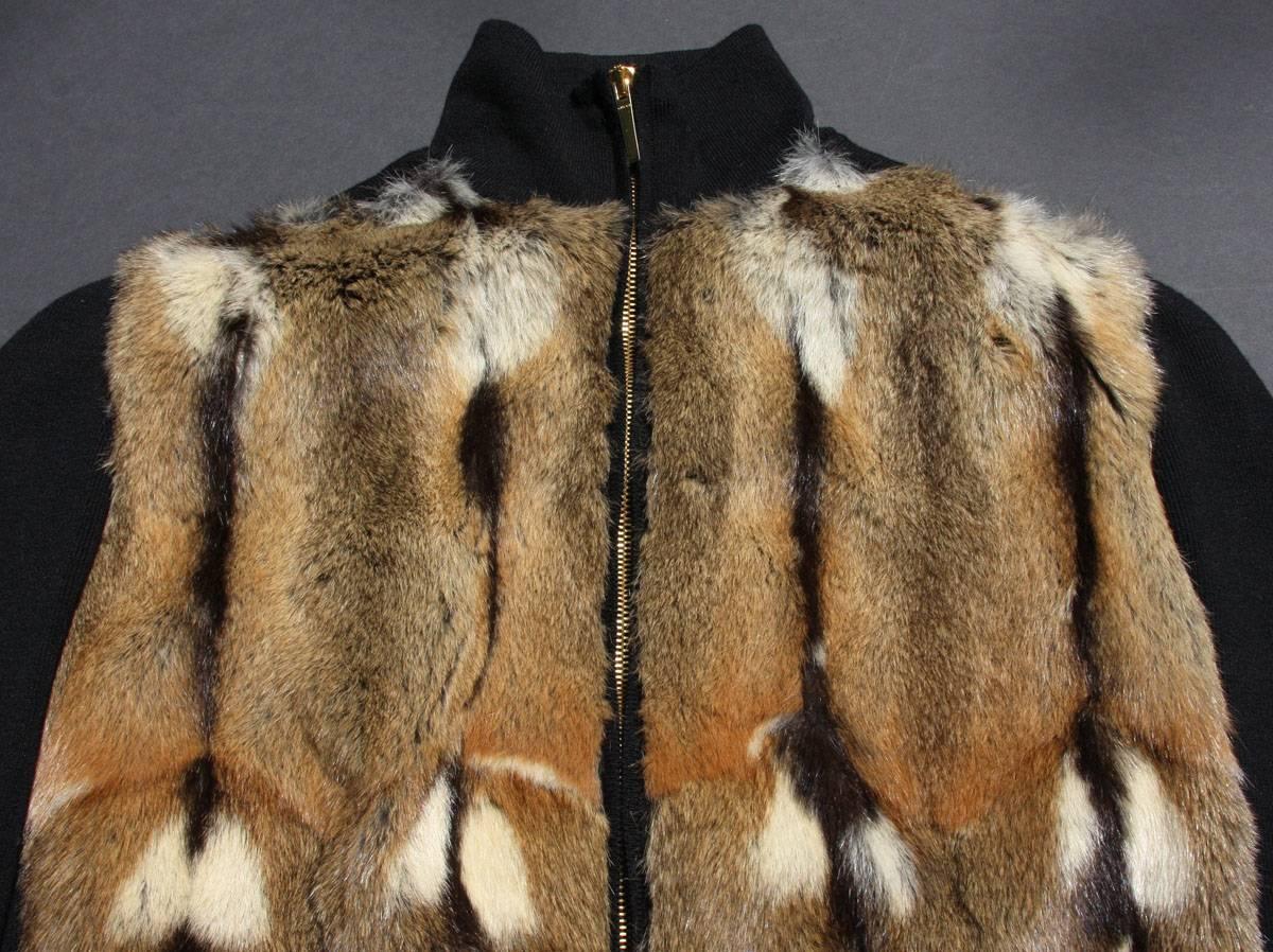 New TOM FORD for GUCCI F/W 2000 Fur Wool Silk Cashmere Cardigan Sweater Jacket S 1