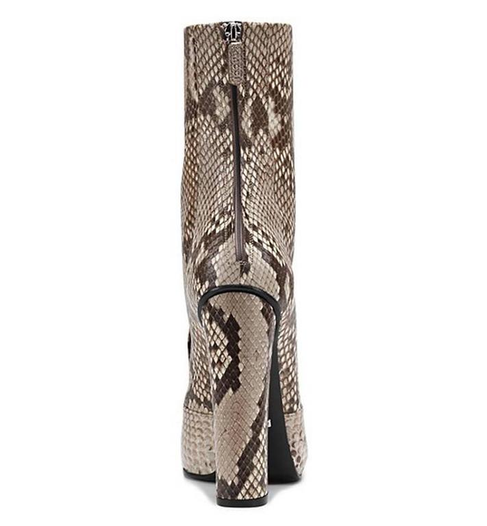 Gucci Python Boots New $2450 GUCCI Lillian Python Ankle Beige Brown Boots Booties IT 38 ...