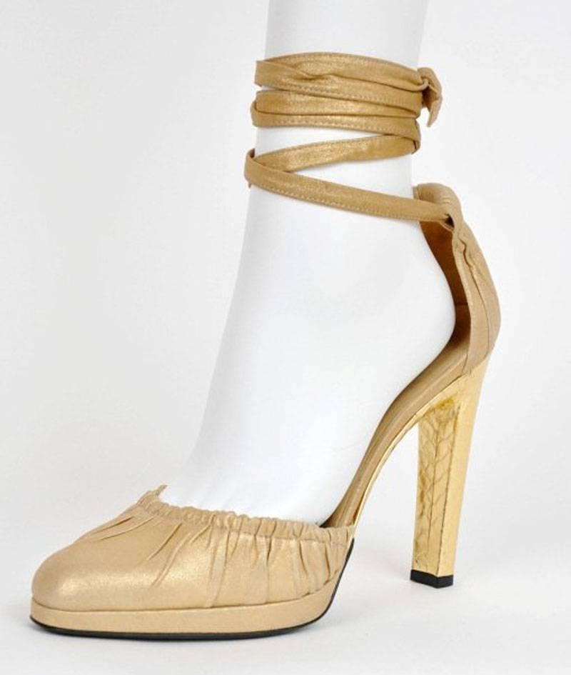 gucci gold platform shoes