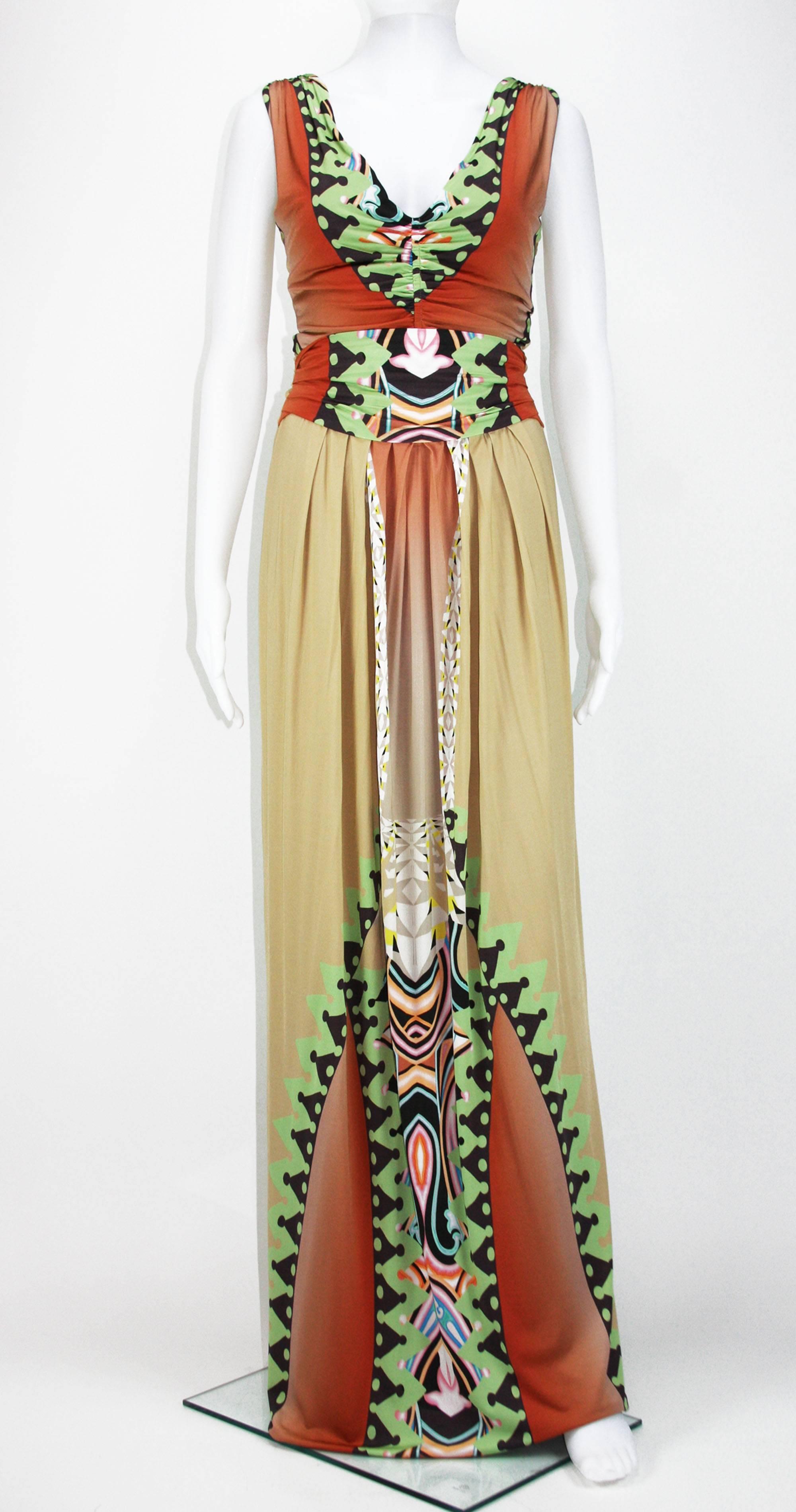 New ETRO Maxi Jersey Evening Dress
Italian Sizes Available 40,42 - US 4,6.
Multi-Colored
Super Stretch Jersey - 92% Viscosa, 8% Elastane
Gathered Top Panels
Non Detachable Belt
No Closure - Simple Sleeps On
Fully Lined - Viscose Jersey
Made in