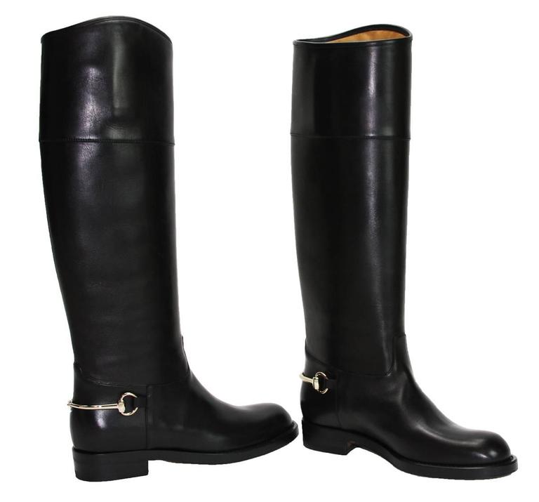 tall flat black boots