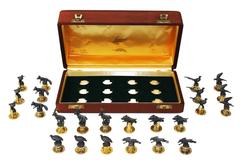 GUCCI Collection of 24 Silver 925 and Vermeil Animal Figurines Card Holders