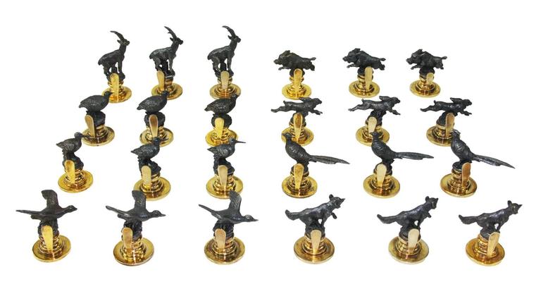 GUCCI Collection of 24 Silver 925 Vermeil Animal Figurines Holders at 1stDibs | gucci figurines