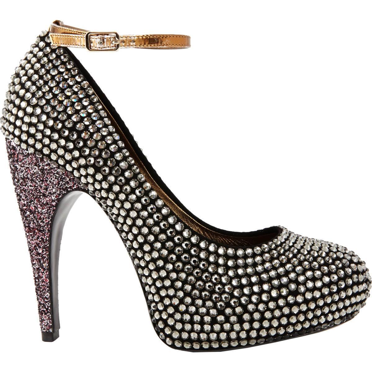 New $3315 LANVIN Campaign Crystal Embellished Platform Pumps It. 38 - US 8