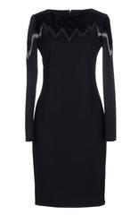 New EMILIO PUCCI Metallic Embroidered Black Wool Velour Dress It.46