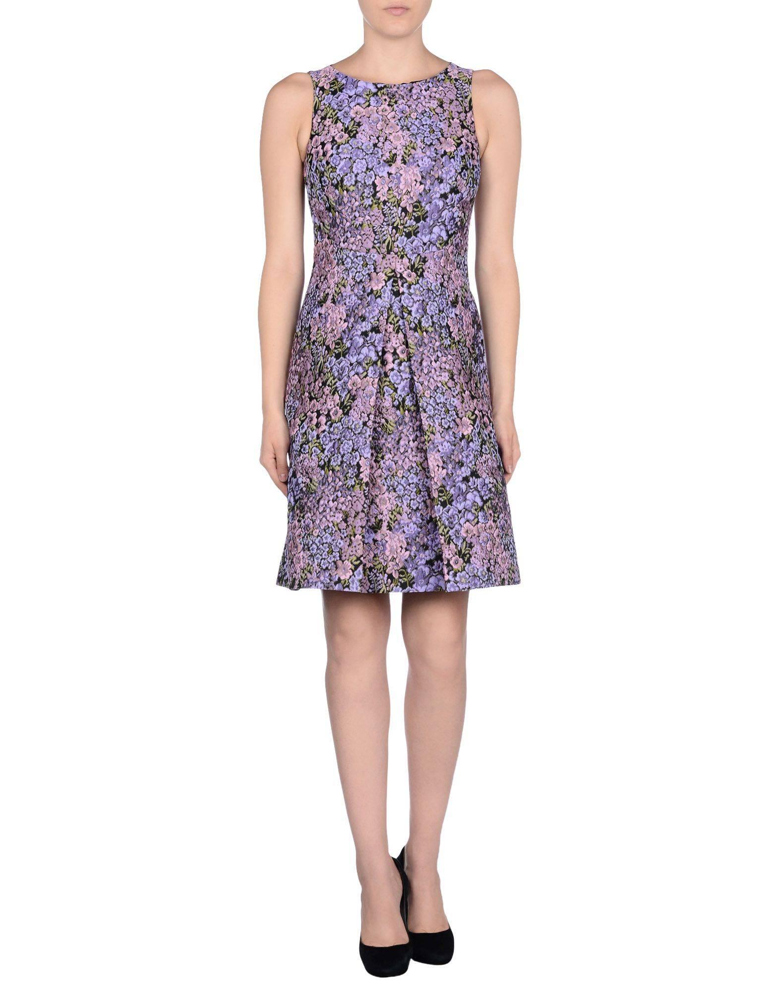 MICHAEL KORS Jacquard Fliederfarbenes Kleid mit Blumenmuster, Größe 12 (Grau) im Angebot