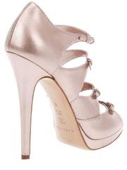 New CASADEI Strappy Pink Leather Double Platform Shoes Pumps It 38.5 - US 8.5