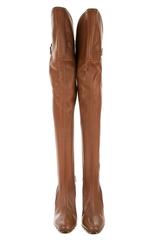 New Tom Ford for Gucci F/W 2003 Campaign Leather Over Knee Gold Studs Boots 8.5B