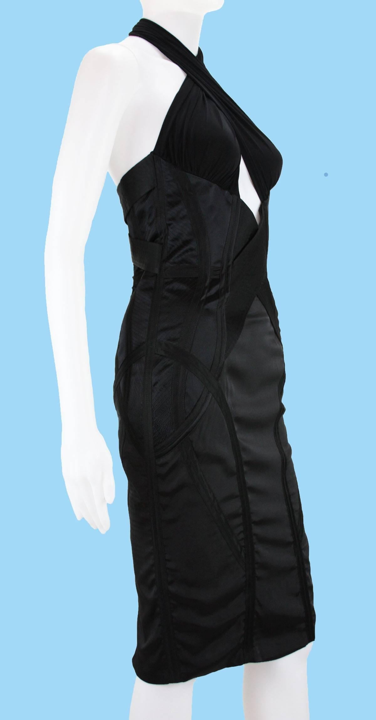 TOM FORD for GUCCI Runway F/W 2003 Collection  Black Corset Dress It 42 - US 6  In New Condition In Montgomery, TX