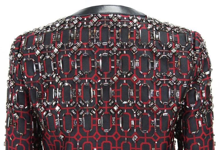 New Gucci Beaded Embellished Black Burgundy Pant Suit It. 40 US 4/6