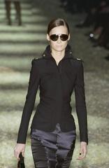 New Tom Ford for Gucci F/W 2003 Collection Runway Stretch Black Pant Suit 42