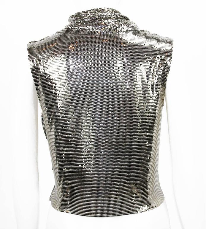 Gianni Versace Couture 90s Metallic Mesh Silver Top It. 38 For Sale at  1stDibs