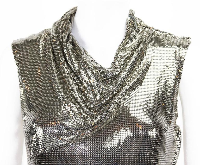 Gianni Versace Couture 90s Metallic Mesh Silver Top It.38 For Sale at ...