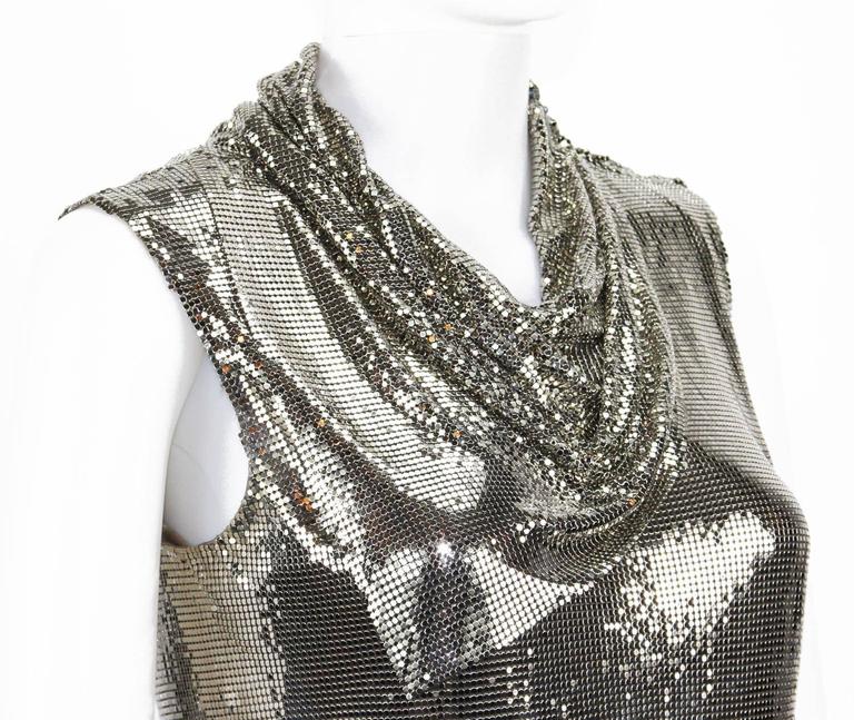 Gianni Versace Couture 90s Metallic Mesh Silver Top It.38 For Sale at ...