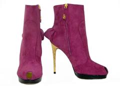 New DSQUARED2 X-FILE Open-Toe Metallic Stiletto Crocodile Platform Ankle Boots 9