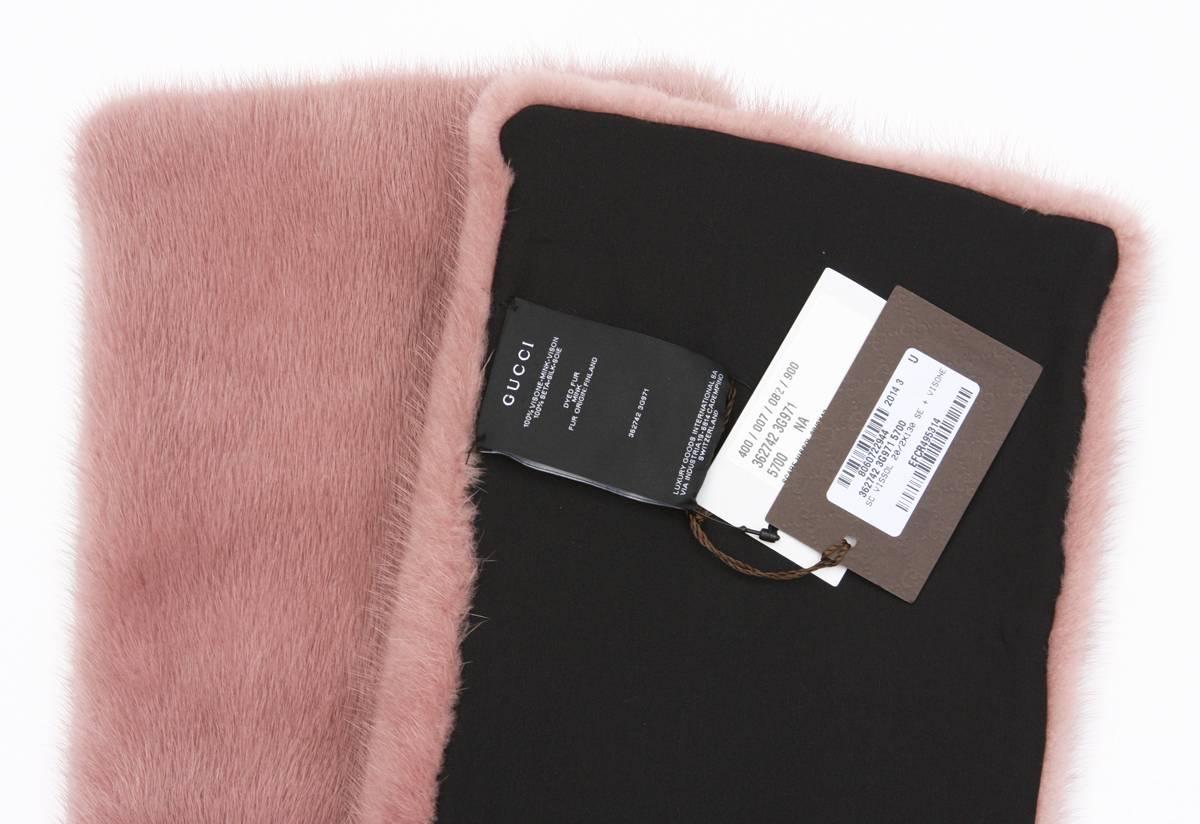New GUCCI $2200 MINK Blush Pink Long Stole Scarf Wrap 50