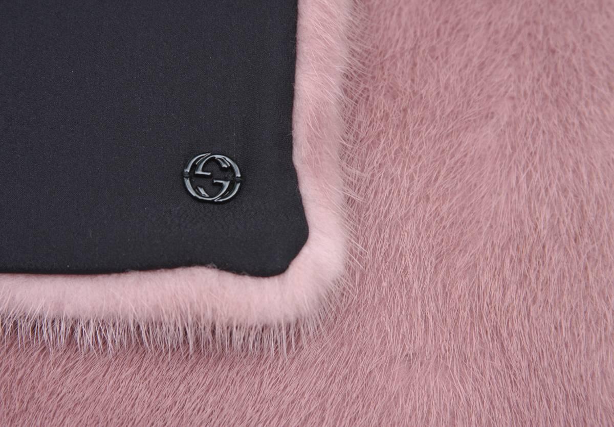 Women's or Men's New GUCCI $2200 MINK Blush Pink Long Stole Scarf Wrap 50