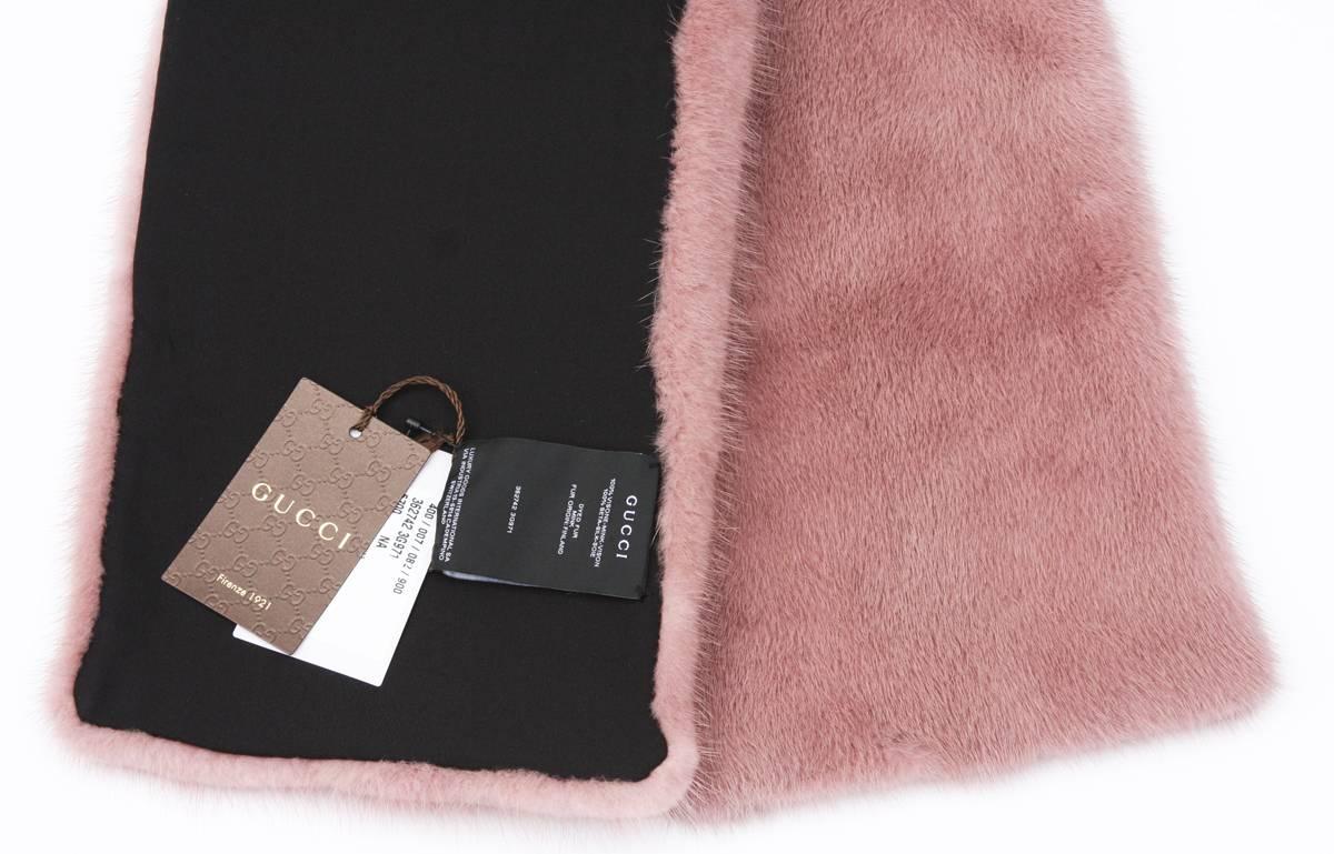 New GUCCI $2200 MINK Blush Pink Long Stole Scarf Wrap 50