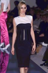 TOM FORD for GUCCI S/S 2001 Corset Leather Detail Cocktail Black Dress 40 - 2/4