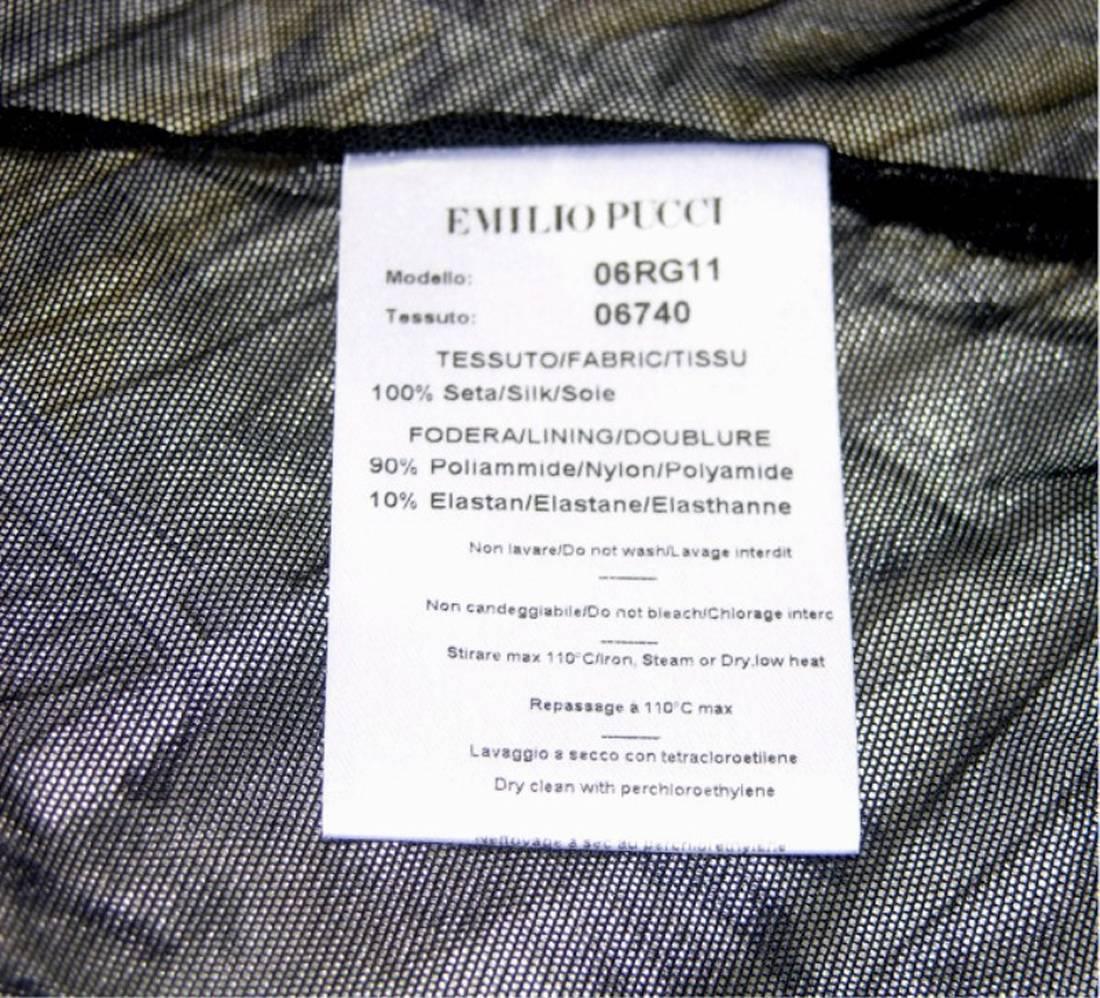 New EMILIO PUCCI Jersey Mini Silk Sexy Stretch Frills Dress It 40 - US 2/4 In New Condition For Sale In Montgomery, TX