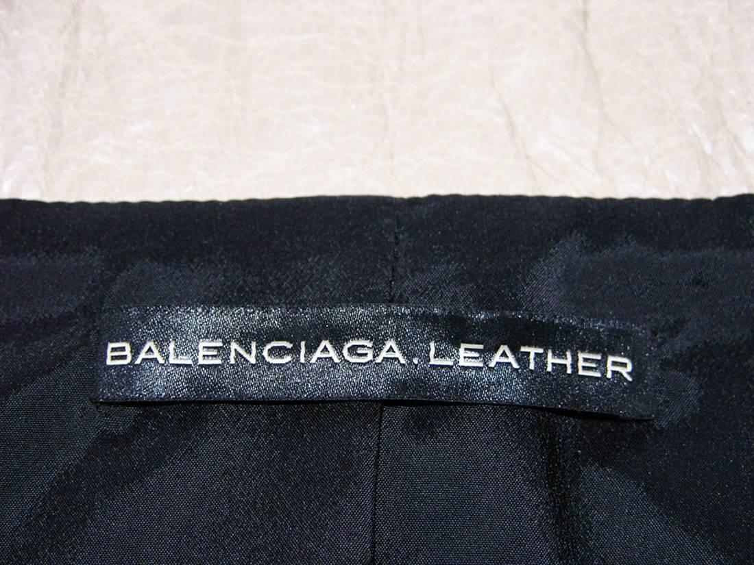 New $2150 BALENCIAGA 100% Lambskin Leather Jacket Blazer Beige It 42 - US 4/6 In New Condition In Montgomery, TX