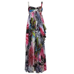 New Matthew Williamson Silk Flowers Printed Dress Gown US 12