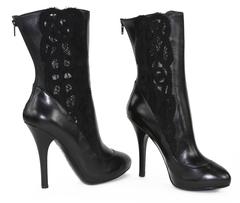 New DOLCE & GABBANA Leather Lace Insert Hidden Platform Boots It.39 - US 9