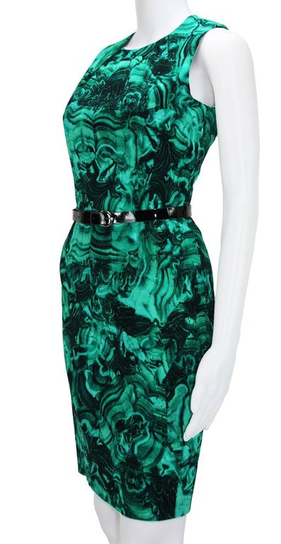 MICHAEL KORS Emerald Green Duquette's Iconic Malachite Print Coktail Dress  4 For Sale at 1stDibs | malachite dress, malachite print dress, michael  kors dresses