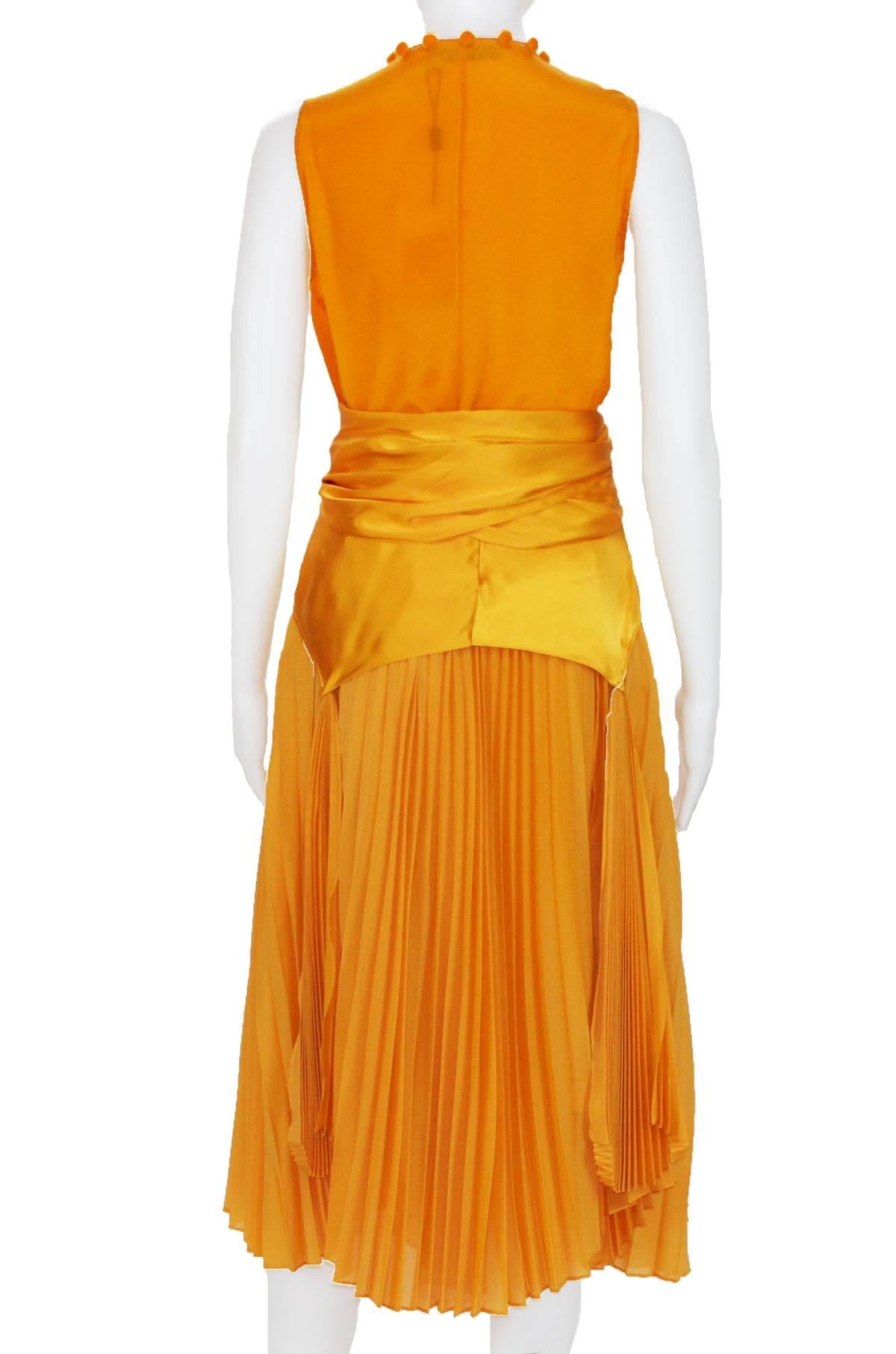 Tom Ford for Yves Saint Laurent S/S 2004 Silk Orange Top and Skirt Set  Fr 38/40 1