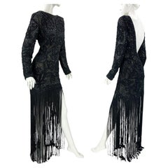 Oscar de la Renta SS 2019 Runway Red Carpet Sequined Open-Back Fringe Dress 12