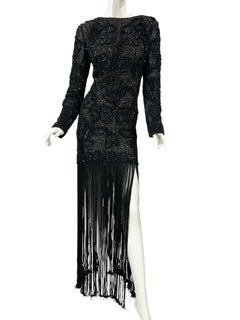 Oscar de la Renta SS 2019 Runway Red Carpet Sequined Open-Back Fringe Dress 12