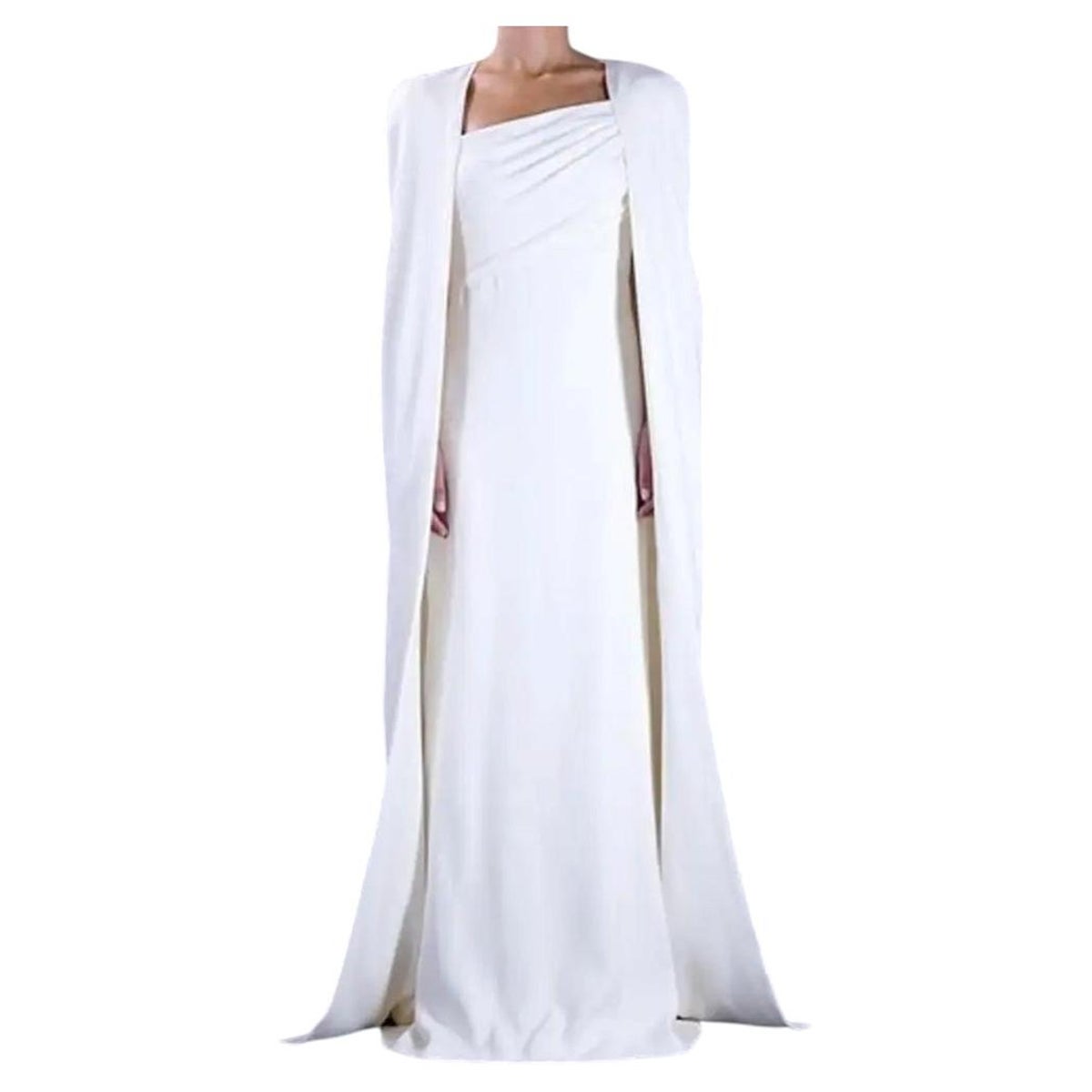 Tom Ford F/W 2023 Archive White Silk Cape Gown