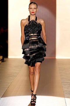 New Gucci $12500 Fringe Fully Embellished Open Back Cocktail Dress  40 - 4