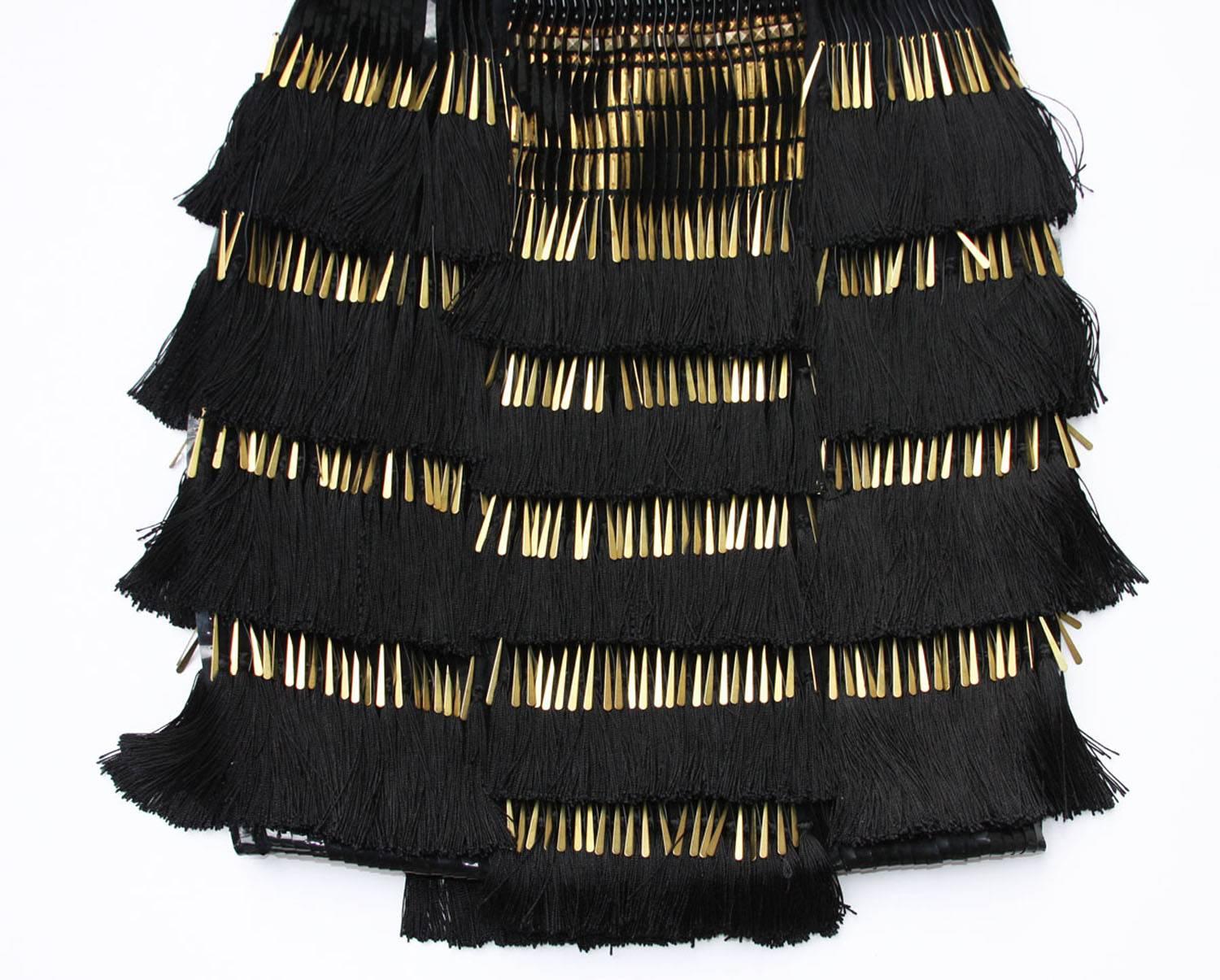 New Gucci $12500 Fringe Fully Embellished Open Back Cocktail Dress  40 - 4 2