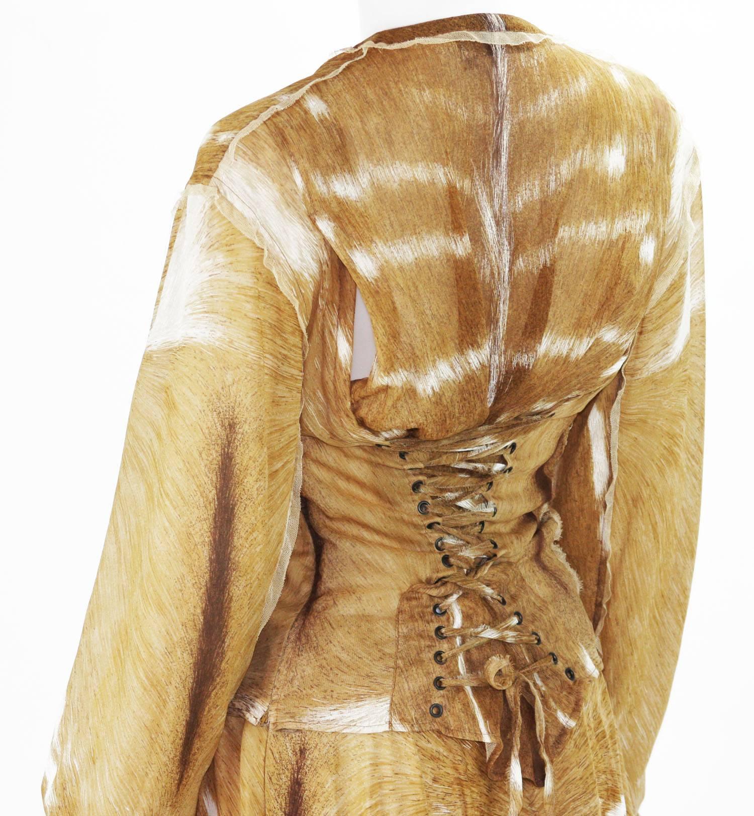 Tom Ford for Yves Saint Laurent S/S 2002 Safari Collection Silk Skirt Set Fr. 38 For Sale 4