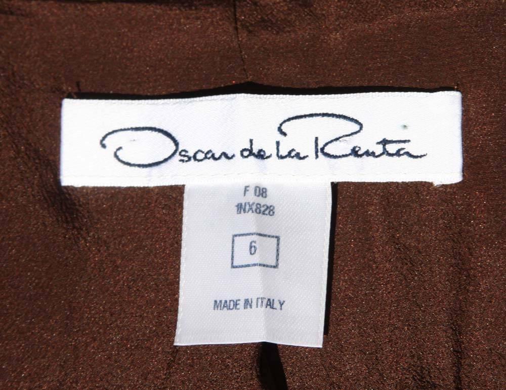 New Oscar de la Renta F/W 2008 Collection Silk Wool Printed Coat US 6 In New Condition For Sale In Montgomery, TX