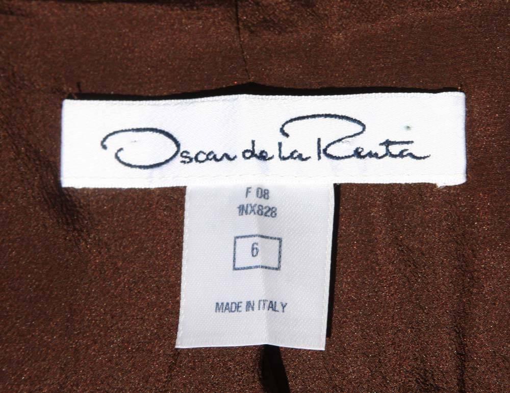 New Oscar de la Renta F/W 2008 Collection Silk Wool Printed Coat US 6 In New Condition In Montgomery, TX