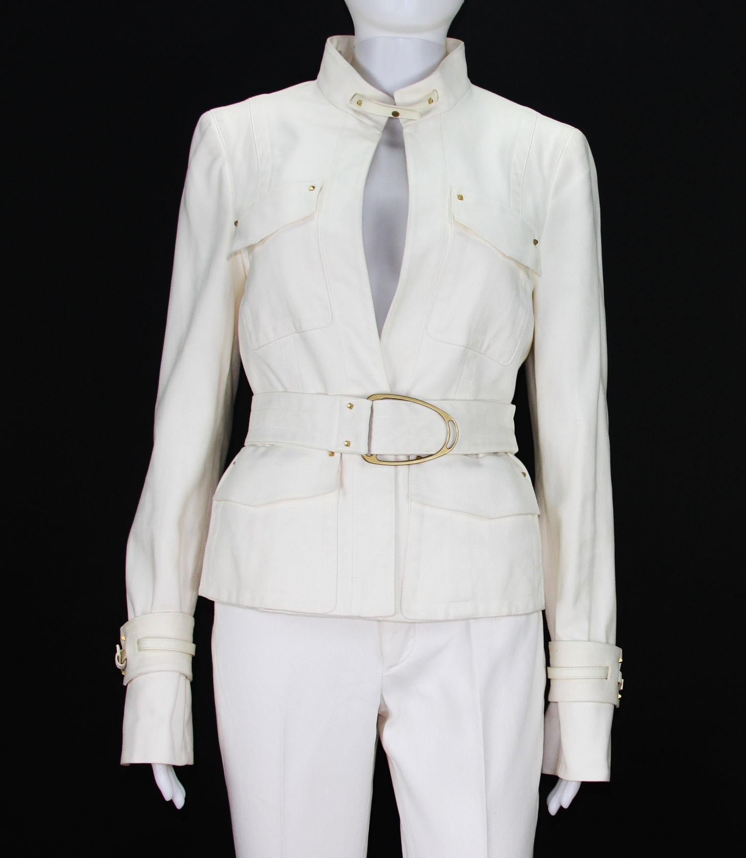 white gucci suit