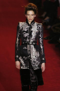 Tom Ford for Yves Saint Laurent Rive Gauche F/W 2004 Jacquard Mink Coat 36 - 4