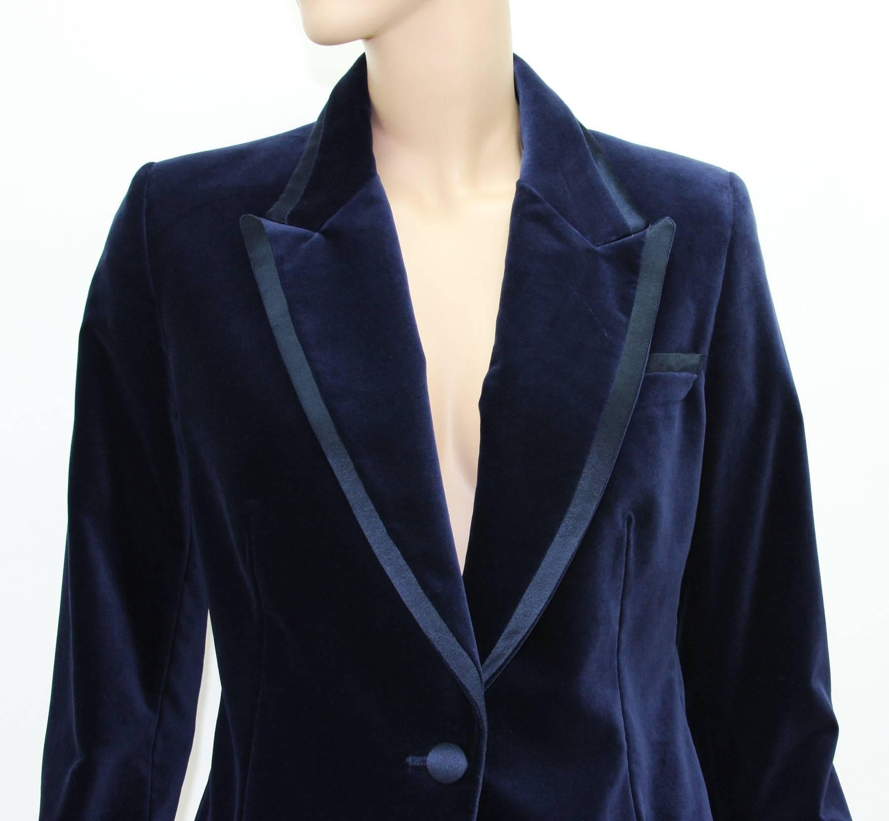 Tom Ford for Gucci 1996 Collection Dark Blue Velvet Tuxedo Jacket ...