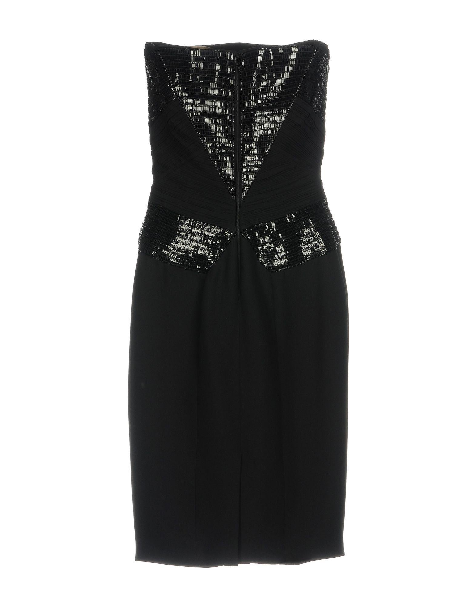 New Versace Patent Leather Embellished Silk Black Cocktail Strapless Dress 40 For Sale 8
