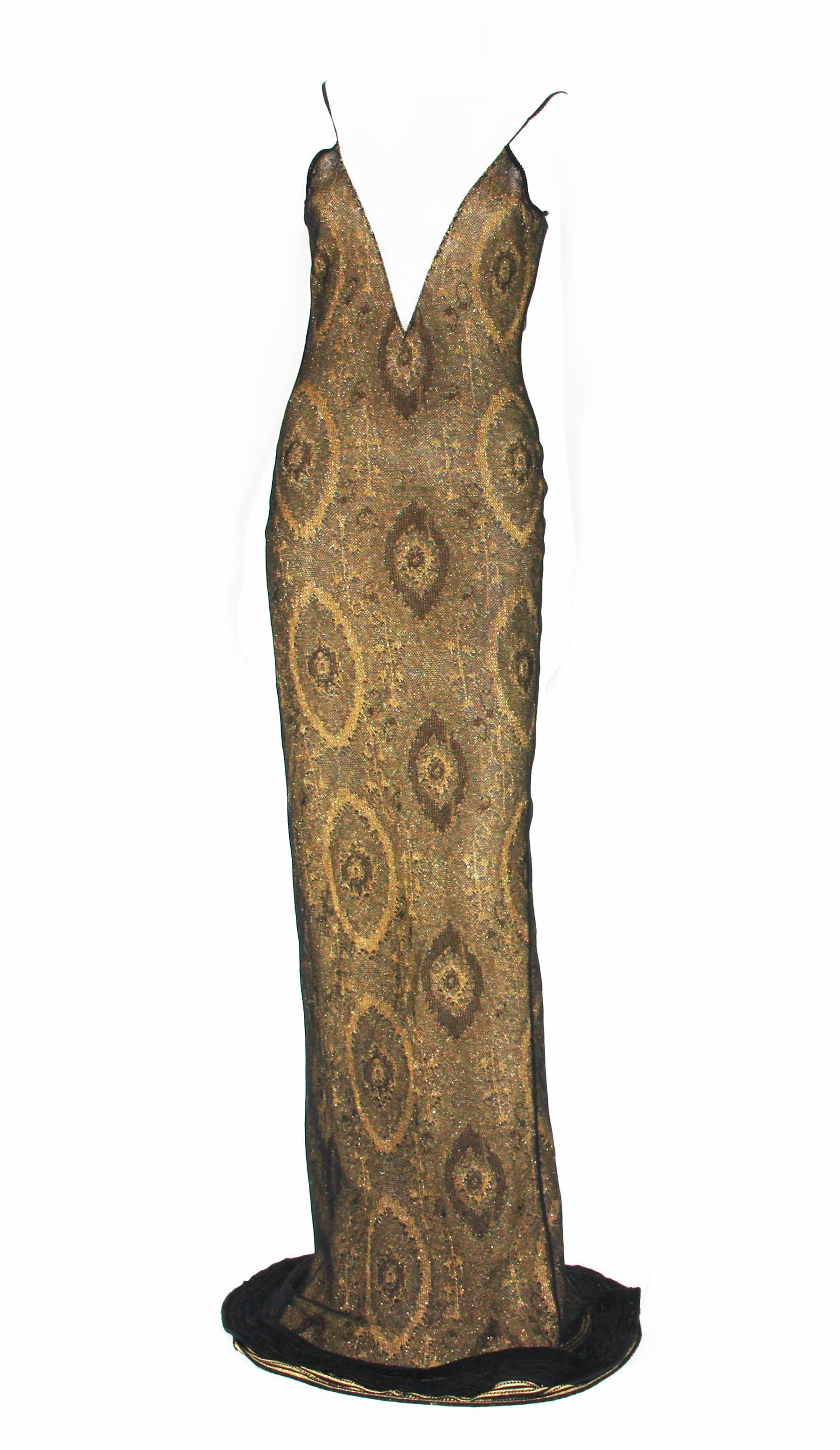John Galliano S/S 1998 see on Jennifer Aniston SAG Awards Mesh Overlay Dress In Excellent Condition For Sale In Montgomery, TX