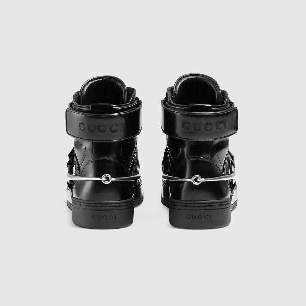 New Gucci Men's Black Basket Darko High-Top Sneaker Gucci sizes 8.5 9 9.5 11.5  2