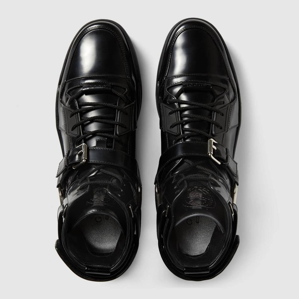 New Gucci Men's Black Basket Darko High-Top Sneaker Gucci sizes 8.5 9 9.5 11.5  3