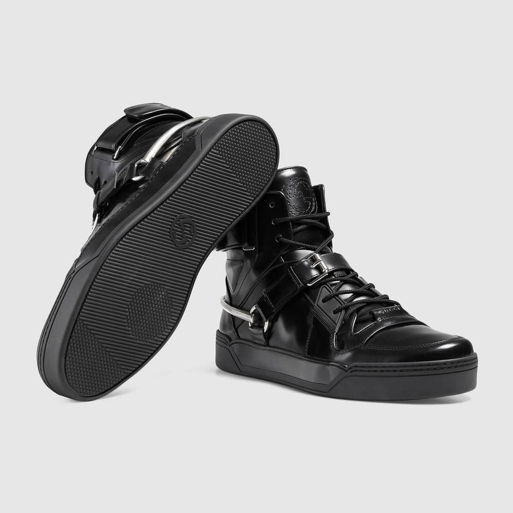 New Gucci Men's Black Basket Darko High-Top Sneaker Gucci sizes 8.5 9 9.5 11.5  4