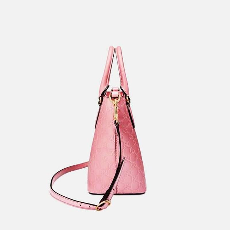New Gucci Signature Candy Pink Top Handle Tote Bag at 1stDibs