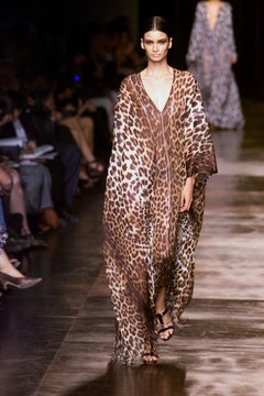 Tom Ford for Yves Saint Laurent Cheetah Silk Fringed Sexy Caftan, S / S 2002