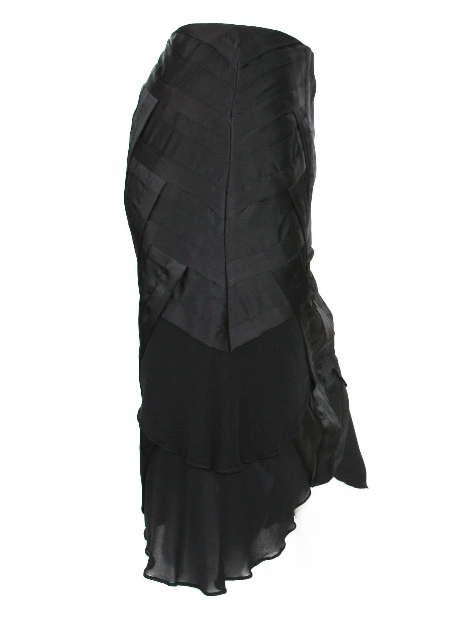 New Tom Ford for Gucci F/W 2004 Black Silk Pleated Skirt It 40 - US 4 For  Sale at 1stDibs
