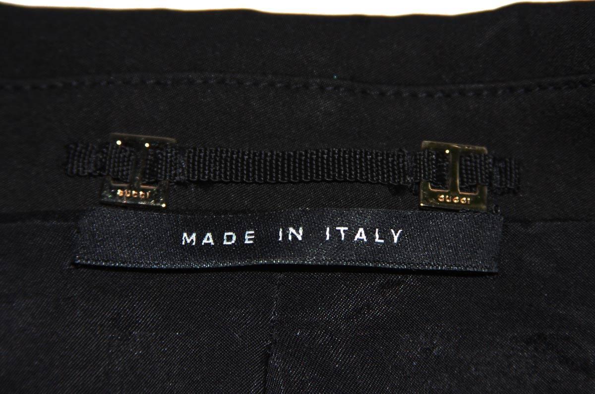 Neu Gucci by Tom Ford 2004 Kollektion Schwarze Jacke aus Seidentaft und Samt It. 44 im Angebot 4